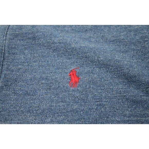 Mens Polo Ralph Lauren Polo Short Sleeve Shirt Distressed Navy Red Pony L - Picture 4 of 10